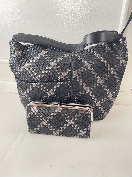 HOBO Handbags - Hobo International Harley Slouchy Leather Shoulder Bag & Wallet Black Metallic
